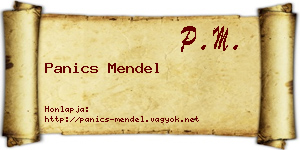 Panics Mendel névjegykártya